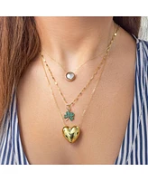 The Lovery Gold Puffy Heart Necklace 14K Gold