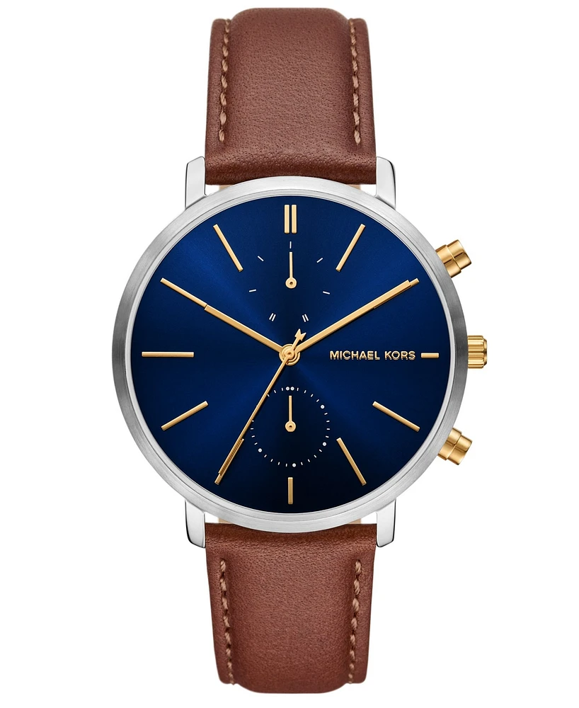 Michael Kors Men's Blake Multifunction Luggage Leather Watch, 42mm