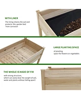 Raised Garden Bed Planter Box with Legs & Storage Shelf Wooden Elevated Vegetable Growing Bed for Flower/Herb/Backyard/Patio/Balcony 48.5x30x24.4in(co