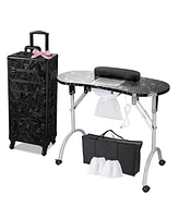 Byootique Folding Manicure Nail Table 4in1 Rolling Makeup Train Case Cb Dusk