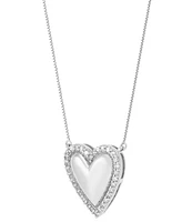 Diamond Heart Halo 18" Pendant Necklace (1/4 ct. t.w.) in Sterling Silver