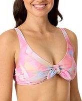Salt + Cove Juniors' Sunset Palms Tie-Front Bikini Top, Exclusively at Macy's