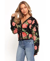 Petal and Pup Women's Reeva Button Front Floral Cardigan