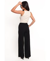 Petal and Pup Women's Cinch Wide Leg Crepe Pant