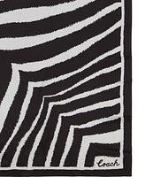 Coach Women's Zebra Printed Silk Square Scarf