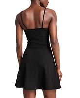Puma Women's Ribbed Square-Neck Flared Mini Dress