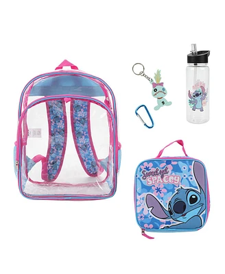 Disney's Stitch 5-Piece Backpack & Lunchbox Set With Water Bottle