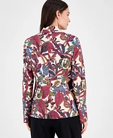 Tahari Printed Notch Collar One-Button Blazer, Regular & Petite Sizes