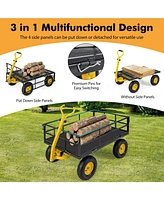 Utility Garden Wagon with 4 Removable Side Panels and 900/1200 Lbs Load Capacity