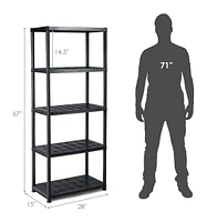 5-Tier Storage Shelving Freestanding Heavy Duty Rack