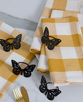 Design Imports Butterfly Metal Napkin Ring, Set of 4