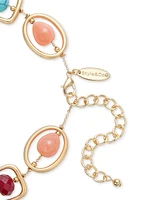 Style & Co Gold-Tone Mixed Stone Orbital Collar Necklace, 18" + 3" extender, Exclusively at Macy's