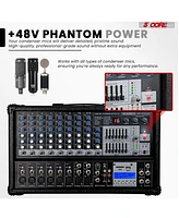 5 Core Audio Mixer 4800W Powered 12 Channel 240V Mixer System Usb MP3 Bluetooth Sd readers Digital Lcd Display