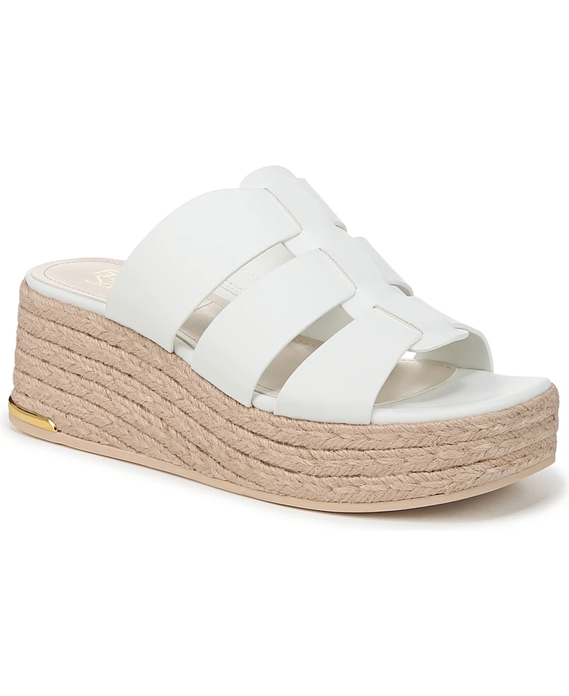 Franco Sarto Women's Tevin Open Square Toe Espadrille Slide Platform Sandals
