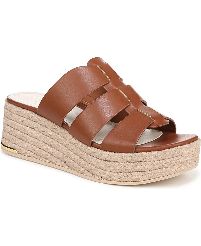 Franco Sarto Women's Tevin Open Square Toe Espadrille Slide Platform Sandals