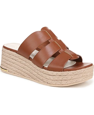 Franco Sarto Women's Tevin Open Square Toe Espadrille Slide Platform Sandals