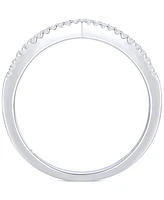 Diamond Baguette & Round Chevron Ring (1/3 ct. t.w.) 14k White Gold