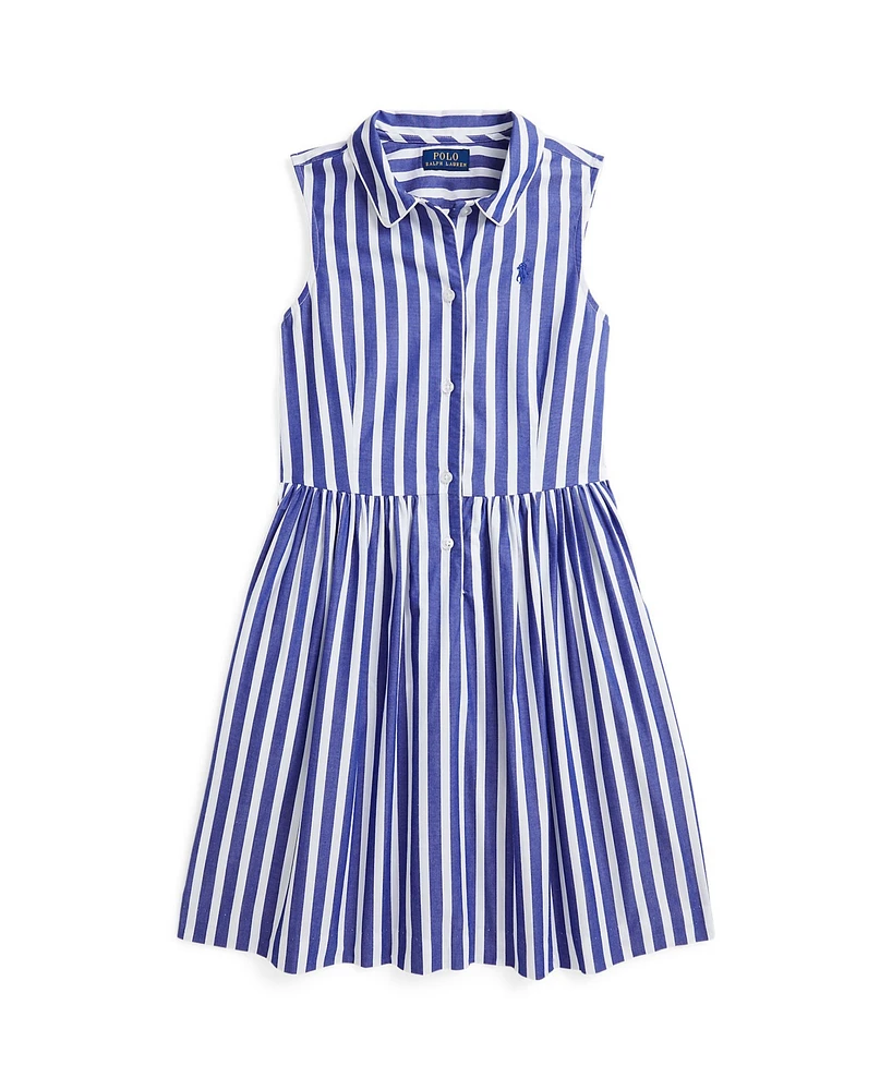 Polo Ralph Lauren Big Girls Striped Poplin Shirtdress