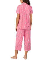 Cuddl Duds Women's Short-Sleeve Cropped Pajama Set