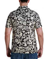 Karl Lagerfeld Paris Men's Regular-Fit Paisley Button-Down Camp Shirt