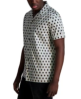 Karl Lagerfeld Paris Men's Regular-Fit Geometric Button-Down Camp Shirt