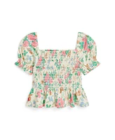 Polo Ralph Lauren Toddler and Little Girls Floral Smocked Jersey Peplum Top