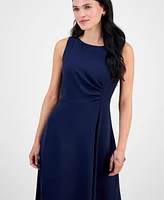 Connected Petite Boat-Neck Sleeveless Midi Dress