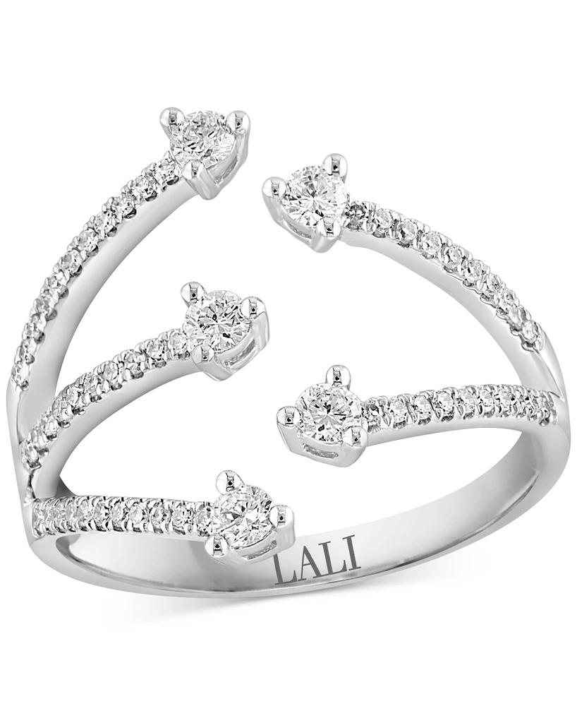 Lali Jewels Diamond Arrow Cuff Ring (3/8 ct. t.w.) in 14k White Gold