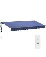 Outsunny 15' x 10' Electric Retractable Awning, All Aluminum Frame,
