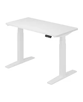 Flexispot E7-commercial 48 W Electric Adjustable Standing Desk, Rectangular Chipboard Top and Base , All White