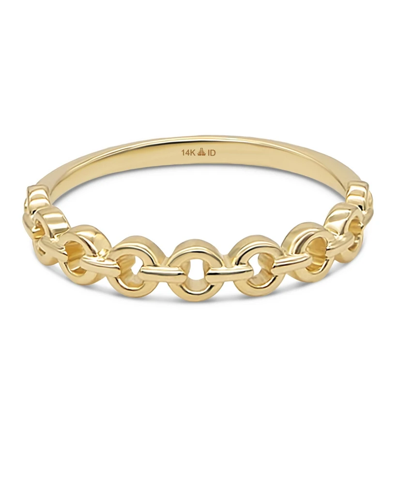 Devata Cable Link Ring in 14K Gold, Size 5