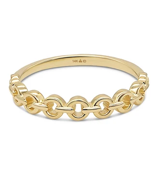 Devata Cable Link Ring in 14K Gold, Size 5