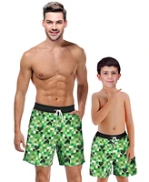 Minecraft Boys Creeper Swim Trunks Bathing Suit