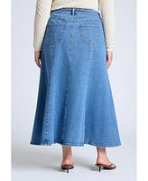 Eloquii Plus Trumpet Denim Maxi Skirt