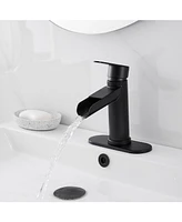 Waterfall Single Handle Single Hole Farmhouse Bathroom Faucet