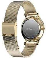 Timex Women's Quartz Analog Gold-Tone Stainless Steel Watch, 34mm