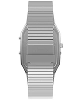 Timex Men's Quartz Analog Digital Silver-Tone Stainless Steel Watch, 33mm