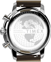 Timex Men's Chronograph Brown Leather Watch, 41mm