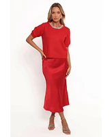 Petal and Pup Women's Orlana Embellished Neck Short Sleeve Sweater