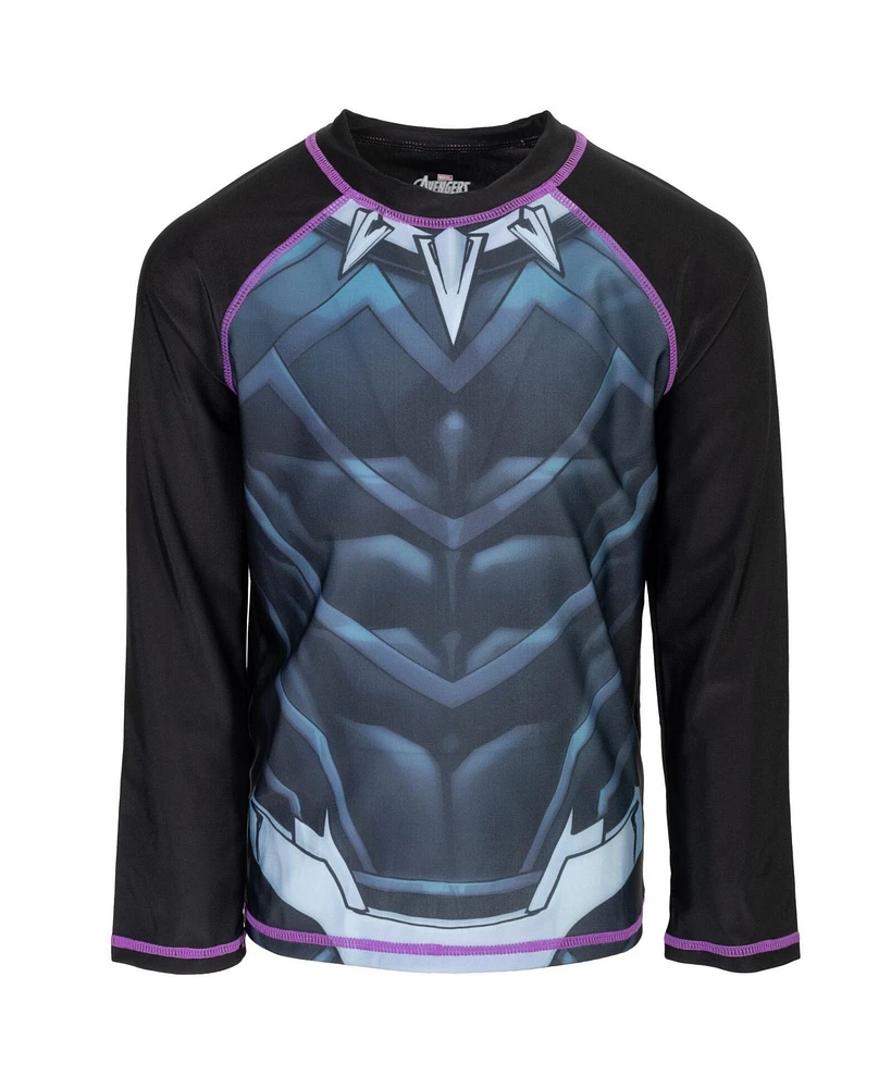 Avengers Toddler Boys Marvel Rash Guard Swim Shirt