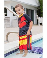 Cars Boys Disney Pixar Lightning McQueen Rash Guard and Swim Trunks Outfit Set