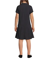 Lands' End School Uniform Girls Short Sleeve Mesh Pleated Polo Dress