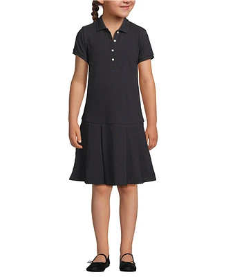 Lands' End School Uniform Girls Short Sleeve Mesh Pleated Polo Dress