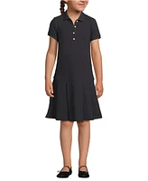 Lands' End School Uniform Girls Short Sleeve Mesh Pleated Polo Dress