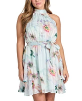 Guess Women's Printed Tied Halter Mini Dress