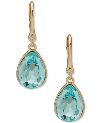Dkny Gold-Tone Tear-Shape Color Crystal Drop Earrings