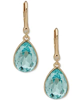 Dkny Gold-Tone Tear-Shape Color Crystal Drop Earrings
