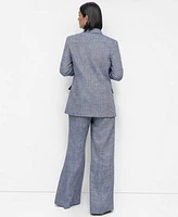 Dkny Petite Roll Tab Sleeve Blazer High Rise Wide Leg Pants