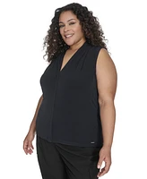 Calvin Klein Plus Sleeveless V-Neck Top