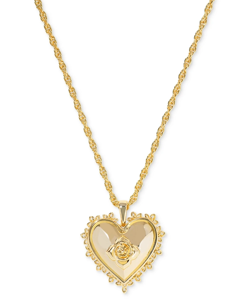 Kendra Scott Rose Heart Locket Pendant Necklace, 16" + 3" extender